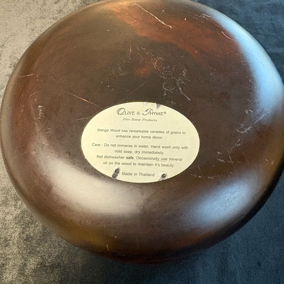 Olive & Thyme Mango Wood Bowl - Picture 4 of 6